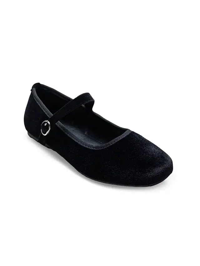 Tulleen Little Girl's & Girl's Michelle Satin Velvet Flats - Black 2 (Child)