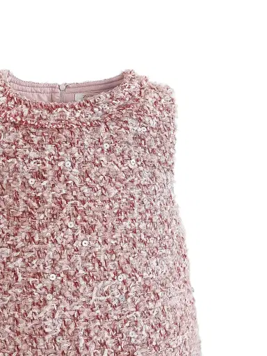 Tulleen Little Girl's & Girl's Tweed Sequin Shift Dress - Pink | Thumbnail 6 Tulleen Little Girl's & Girl's Tweed Sequin Shift Dress - Pink | Thumbnail 6
