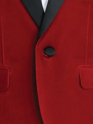 Moustache Little Boy's & Boy's Velvet Suit with Peak Lapel - Red - Size 16 | Thumbnail 5