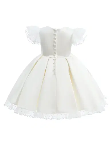 Tulleen Little Girl's & Girl's Lace-Trim Puff Sleeve Dress - | Thumbnail 2 Tulleen Little Girl's & Girl's Lace-Trim Puff Sleeve Dress - | Thumbnail 2