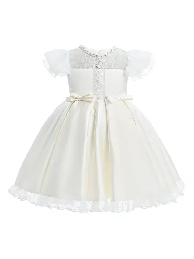Tulleen Little Girl's & Girl's Lace-Trim Puff Sleeve Dress - | Thumbnail 1 Tulleen Little Girl's & Girl's Lace-Trim Puff Sleeve Dress - | Thumbnail 1