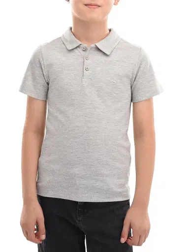Moustache Little Boy's & Boy's Solid Polo Shirt - Grey - Size 14 | Thumbnail 3