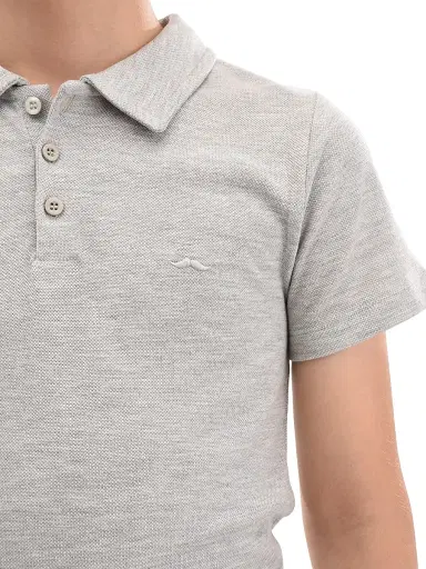 Moustache Little Boy's & Boy's Solid Polo Shirt - Grey - Size 14 | Thumbnail 5