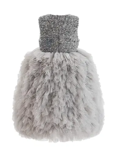 Tulleen Little Girl's & Girl's Textured Bodice Tulle Dress - Gray | Thumbnail 2 Tulleen Little Girl's & Girl's Textured Bodice Tulle Dress - Gray | Thumbnail 2