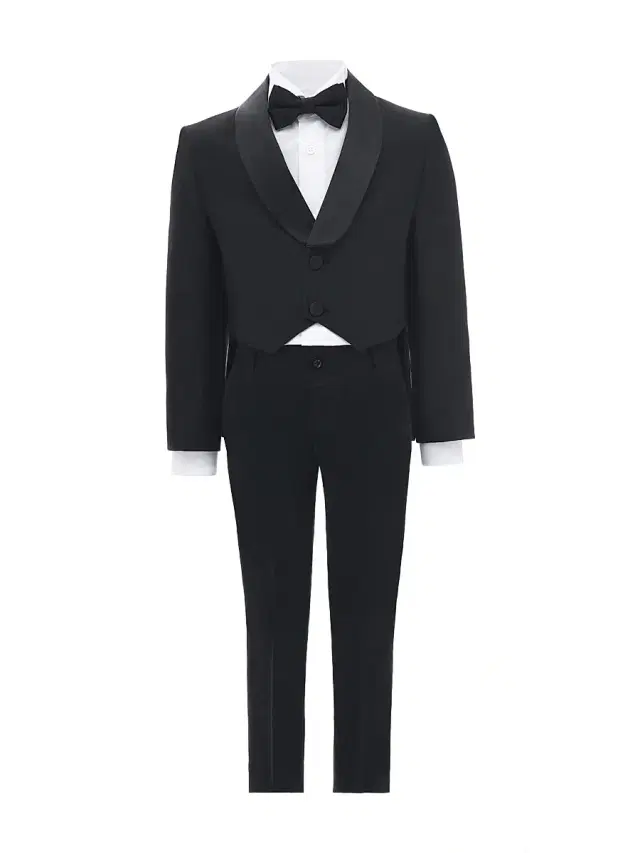 Baby Boy's & Little Boy's Classic Black Tailcoat Suit - Black