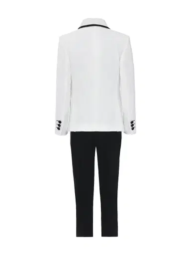 Moustache Little Boy's & Boy's Suit Set with Black Accents - White - Size 13 | Thumbnail 2