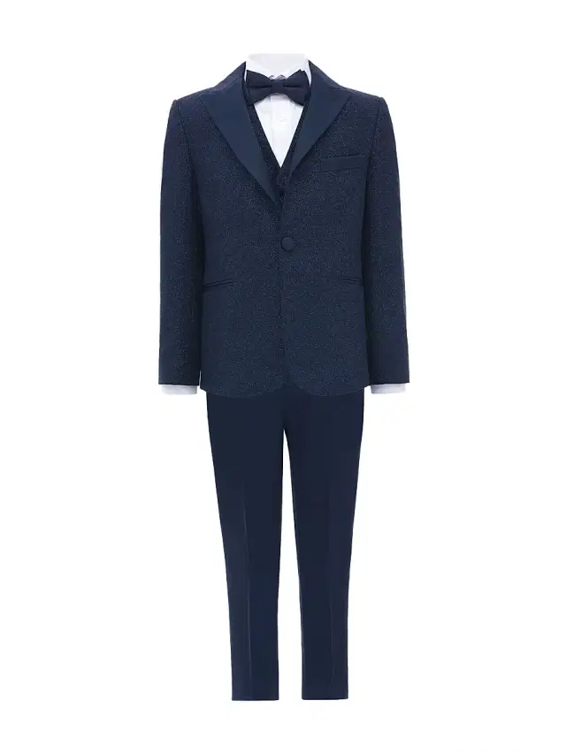 Little Boy's & Boy's Midnight Sparkle Suit - Navy