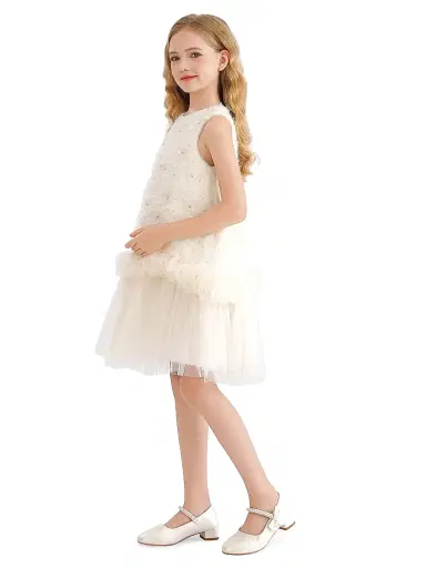 Tulleen Little Girl's & Girl's Sparkle Tulle Dress - Off White | Thumbnail 4 Tulleen Little Girl's & Girl's Sparkle Tulle Dress - Off White | Thumbnail 4