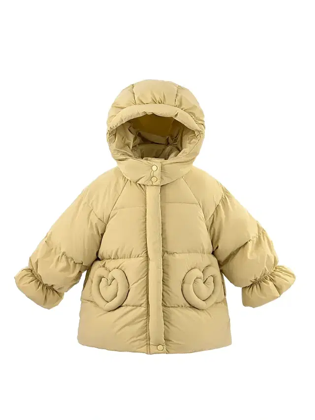 Mimi Tutu Little Girl's & Girl's Glow Heart-Pocket Puffer Jacket - Yellow