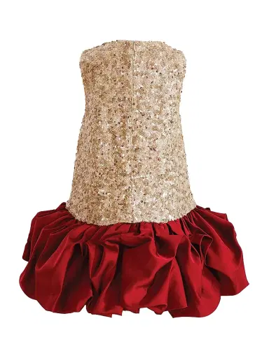 Tulleen Little Girl's & Girl's Ruffles & Gleam Dress - Champagne - Size 9 | Thumbnail 2