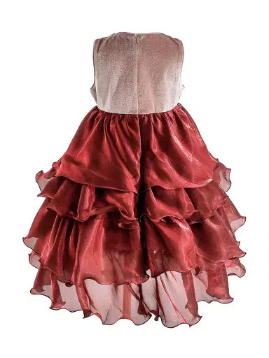Tulleen Little Girl's & Girl's Tiered Satin Party Dress - Red | Thumbnail 2 Tulleen Little Girl's & Girl's Tiered Satin Party Dress - Red | Thumbnail 2