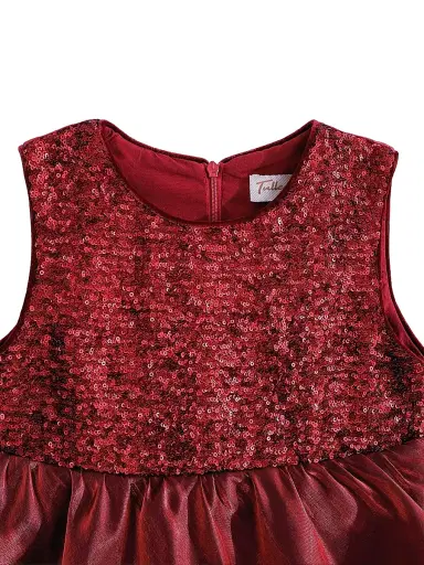 Tulleen Little Girl's & Girl's Sequin and Tiered Organza Dress - Red | Thumbnail 6 Tulleen Little Girl's & Girl's Sequin and Tiered Organza Dress - Red | Thumbnail 6