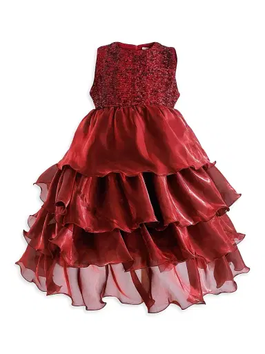 Tulleen Little Girl's & Girl's Sequin and Tiered Organza Dress - Red | Thumbnail 1 Tulleen Little Girl's & Girl's Sequin and Tiered Organza Dress - Red | Thumbnail 1
