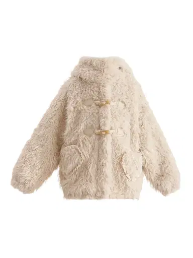 Tulleen Little Girl's & Girl's Bunny Ear Fuzzy Jacket - Beige | Thumbnail 1 Tulleen Little Girl's & Girl's Bunny Ear Fuzzy Jacket - Beige | Thumbnail 1