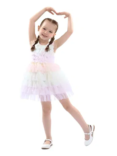 Tulleen Baby Girl's Ruffle Layered Tulle Dress - Purple 6 Months | Thumbnail 3 Tulleen Baby Girl's Ruffle Layered Tulle Dress - Purple 6 Months | Thumbnail 3