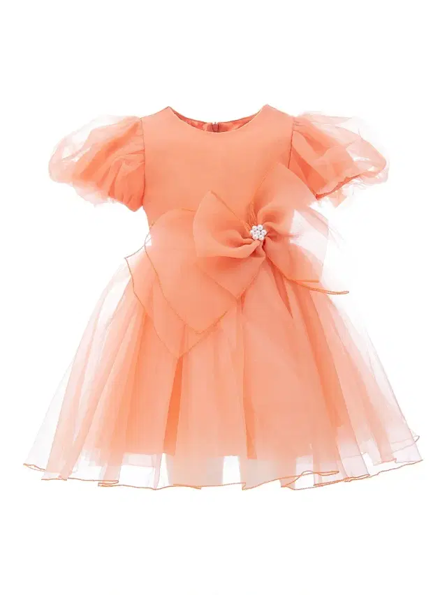 Tulleen Little Girl's & Girl's Organza Dress - Peach