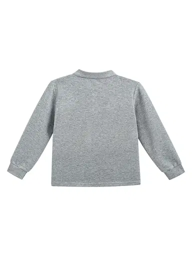 Moustache Little Boy's & Boy's Long Sleeve Polo Shirt - Grey - Size 14 | Thumbnail 2 Moustache Little Boy's & Boy's Long Sleeve Polo Shirt - Grey - Size 14 | Thumbnail 2