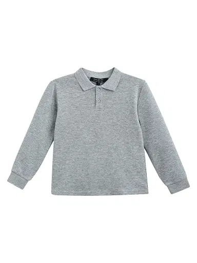 Moustache Little Boy's & Boy's Long Sleeve Polo Shirt - Grey - Size 14 | Thumbnail 1 Moustache Little Boy's & Boy's Long Sleeve Polo Shirt - Grey - Size 14 | Thumbnail 1