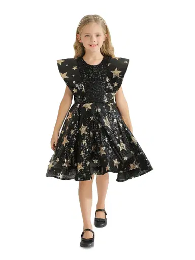 Tulleen Little Girl's & Girl's Starlit Rivoir Dress - Black | Thumbnail 3 Tulleen Little Girl's & Girl's Starlit Rivoir Dress - Black | Thumbnail 3