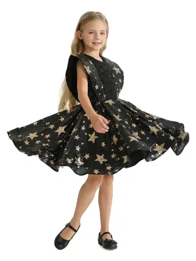 Tulleen Little Girl's & Girl's Starlit Rivoir Dress - Black | Thumbnail 5 Tulleen Little Girl's & Girl's Starlit Rivoir Dress - Black | Thumbnail 5