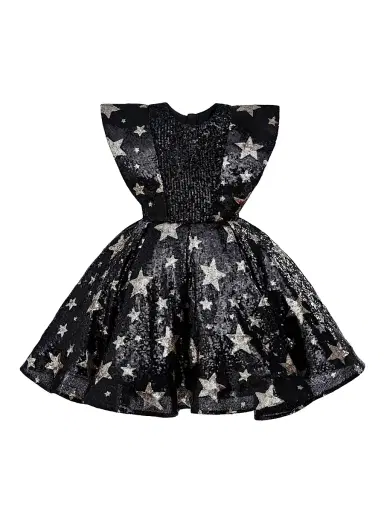 Tulleen Little Girl's & Girl's Starlit Rivoir Dress - Black | Thumbnail 1 Tulleen Little Girl's & Girl's Starlit Rivoir Dress - Black | Thumbnail 1