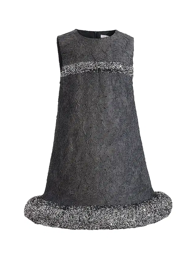 Tulleen Little Girl's & Girl's Speckled Dress - Gray
