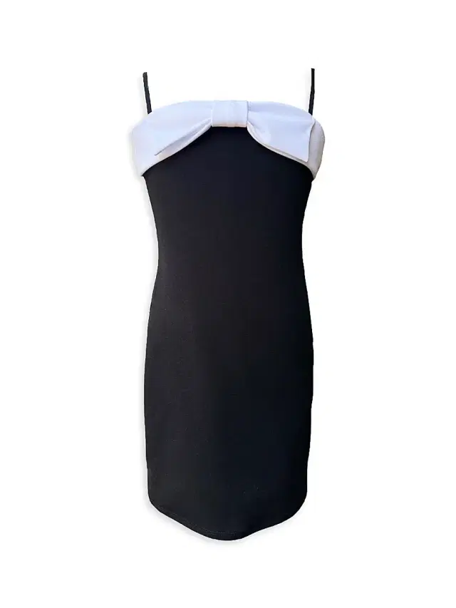 Girl's Bow-Accented Crepe Fitted Dress - Black