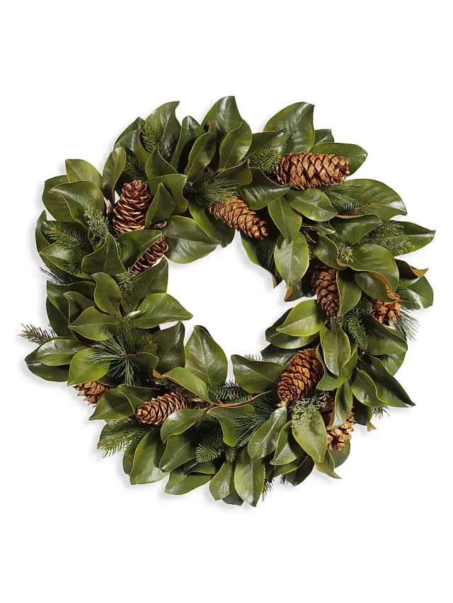 Winward Home Holiday Imitation Magnolia Leaves & Pine Mix Weath