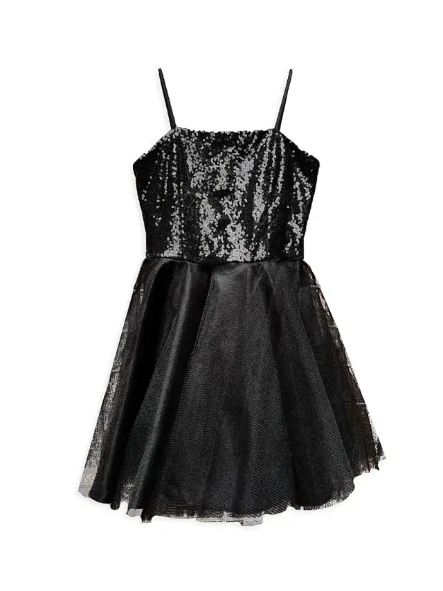 Un Deux Trois Girl's Fit & Flare Tulle Dress - Black