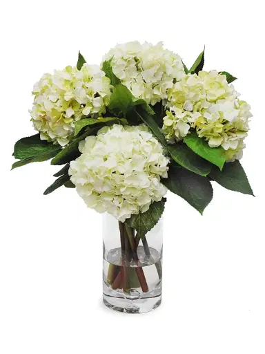 Winward Home Everyday Floral Imitation Hydrangea In Glass Vase | Thumbnail 1
