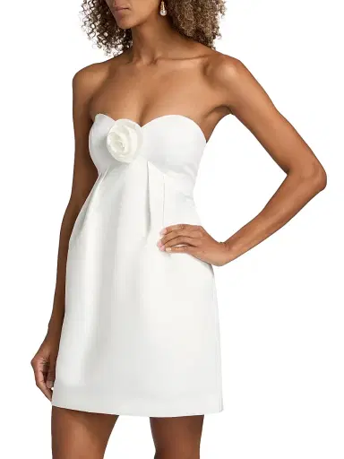 BCBGMAXAZRIA Women's Athena Strapless Minidress - Gardenia - Size 14 | Thumbnail 4