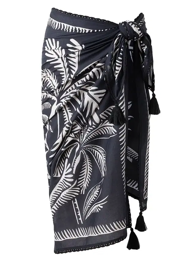 Women's Hearts Of Palm Pareo - Black Multi