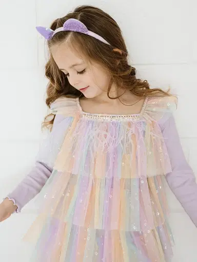 Petite Hailey Baby Girl's, Little Girl's & Girl's Daisy Ombré Layered Dress - Purple | Thumbnail 2 Petite Hailey Baby Girl's, Little Girl's & Girl's Daisy Ombré Layered Dress - Purple | Thumbnail 2