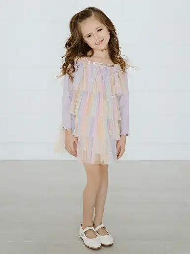 Petite Hailey Baby Girl's, Little Girl's & Girl's Daisy Ombré Layered Dress - Purple | Thumbnail 4 Petite Hailey Baby Girl's, Little Girl's & Girl's Daisy Ombré Layered Dress - Purple | Thumbnail 4