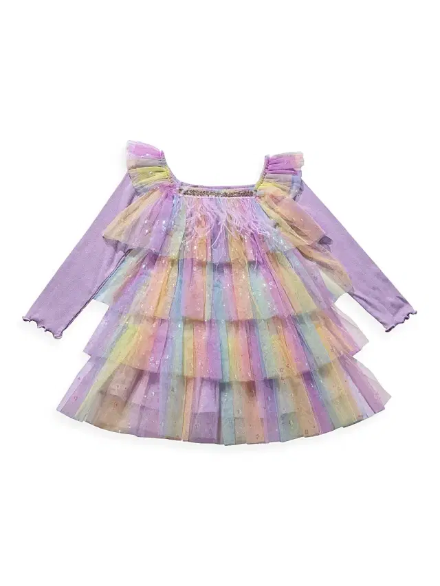 Baby Girl's, Little Girl's & Girl's Daisy Ombré Layered Dress - Purple Baby Girl's, Little Girl's & Girl's Daisy Ombré Layered Dress - Purple