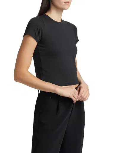 Toccin Women's Lindsey Baby T-Shirt - Washed Jet | Thumbnail 4 Toccin Women's Lindsey Baby T-Shirt - Washed Jet | Thumbnail 4