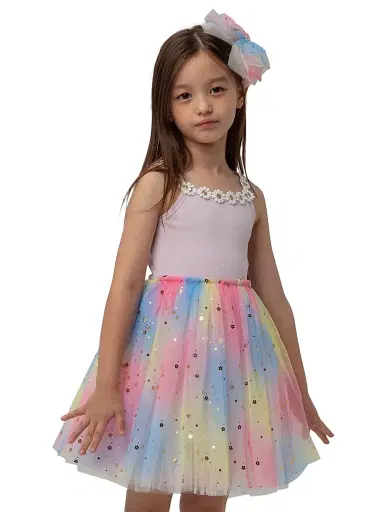 Petite Hailey Baby Girl's, Little Girl's & Girl's Flower Lace Tutu Dress - Purple Multi | Thumbnail 4 Petite Hailey Baby Girl's, Little Girl's & Girl's Flower Lace Tutu Dress - Purple Multi | Thumbnail 4