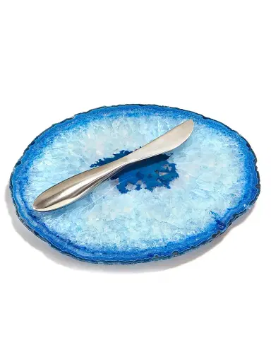 Anna New York Agate Small Plate & Spreader - Blue | Thumbnail 1