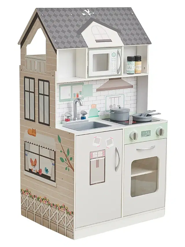 Teamson Kids Kid's 2-in-1 Dollhouse And Play Kitchen
