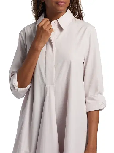 Co Women's Pleated Cotton A-Line Knee-Length Shirtdress | Thumbnail 6 Co Women's Pleated Cotton A-Line Knee-Length Shirtdress | Thumbnail 6
