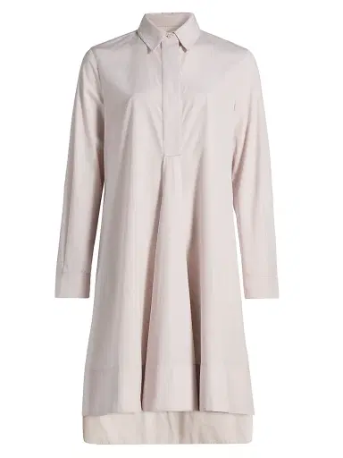 Co Women's Pleated Cotton A-Line Knee-Length Shirtdress | Thumbnail 1 Co Women's Pleated Cotton A-Line Knee-Length Shirtdress | Thumbnail 1