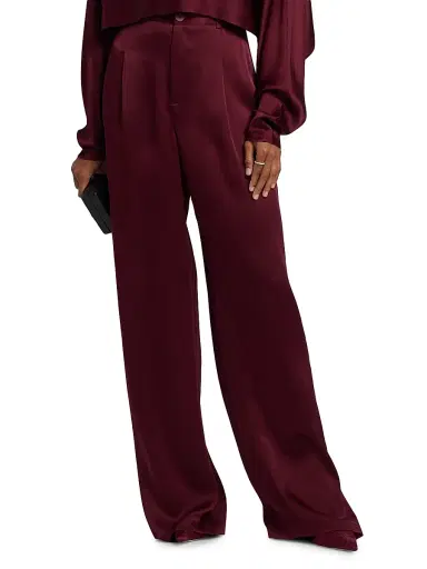 Lapointe Women's Pleated-Front Satin Pants | Thumbnail 3 Lapointe Women's Pleated-Front Satin Pants | Thumbnail 3