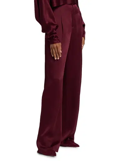 Lapointe Women's Pleated-Front Satin Pants | Thumbnail 4 Lapointe Women's Pleated-Front Satin Pants | Thumbnail 4
