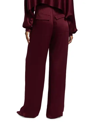 Lapointe Women's Pleated-Front Satin Pants | Thumbnail 5 Lapointe Women's Pleated-Front Satin Pants | Thumbnail 5