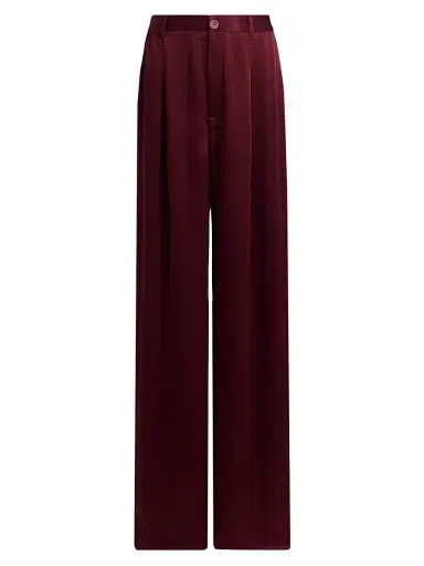 Lapointe Women's Pleated-Front Satin Pants | Thumbnail 1 Lapointe Women's Pleated-Front Satin Pants | Thumbnail 1