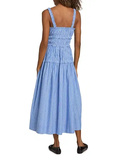 DÔEN Women's Marianne Striped Cotton Midi-Dress - Deauville Stripe | Thumbnail 5