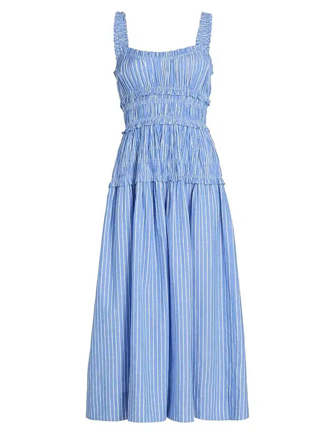 Women's Marianne Striped Cotton Midi-Dress - Deauville Stripe