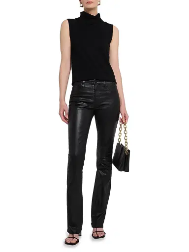 L'Agence Women's Selma High-Rise Coated Baby Boot-Cut Jeans - Black Coated - Size 32 | Thumbnail 2 L'Agence Women's Selma High-Rise Coated Baby Boot-Cut Jeans - Black Coated - Size 32 | Thumbnail 2