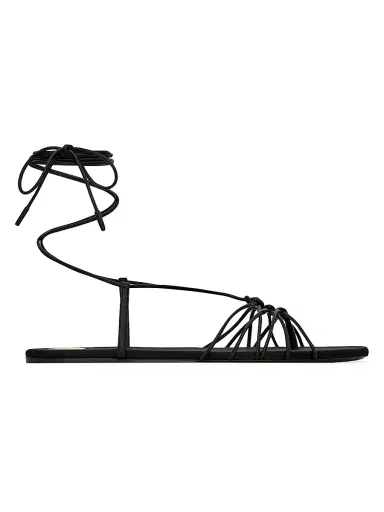 Saint Laurent Women's Babylone Sandals in Smooth Leather - Black - Size 4 | Thumbnail 1