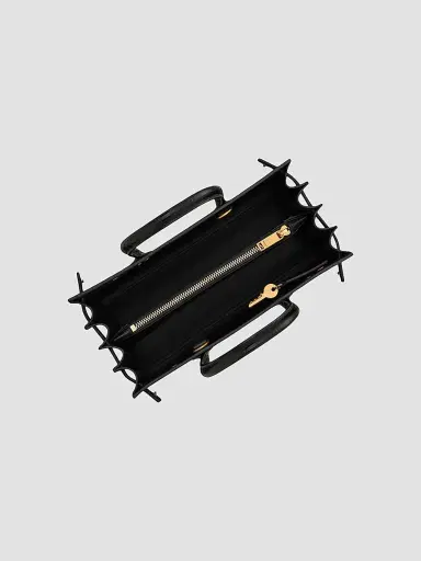 Saint Laurent Women's Sac De Jour Baby Top Handle Bag In Crocodile-Embossed Matte Leather - Black | Thumbnail 5